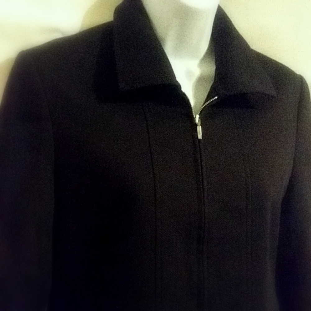 Talbots Black Stretch Classy Zip Up Jacket - Picture 6 of 6